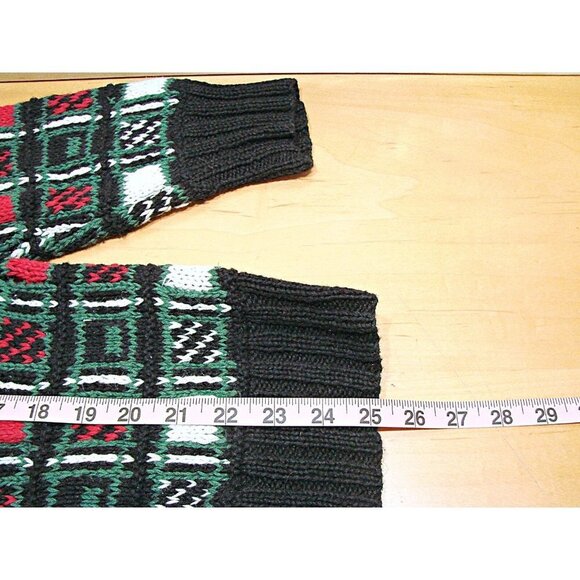 Vintage Y2K Susan Bristol Hand Knit Embroidered Cardigan Sweater Floral Black Lg - Picture 12 of 12